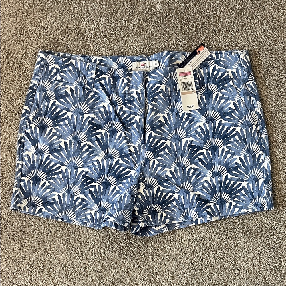 Vineyard Vines Blue White Shell-Print Bermuda Shorts